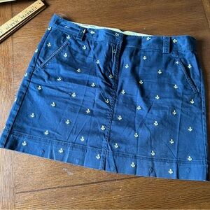 L.L. Bean Blue and Yellow Mini Skirt Resort Wear